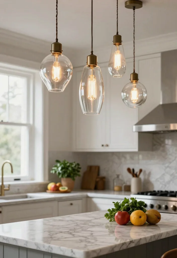 12 Kitchen Lamps Ceiling Ideas That Light Up Every Counter - 2. Recycled Glass Fixtures 1