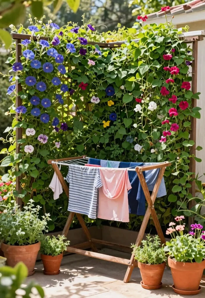 12 Outdoor Laundry Area Ideas That Hide the Mess From Neighbors - 1. Vertical Garden Privacy Screen 1