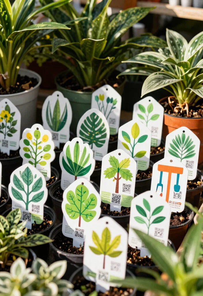 12 Outdoor Signboard Design Ideas That Get Noticed From the Street - 6. Informative Plant Tags 1