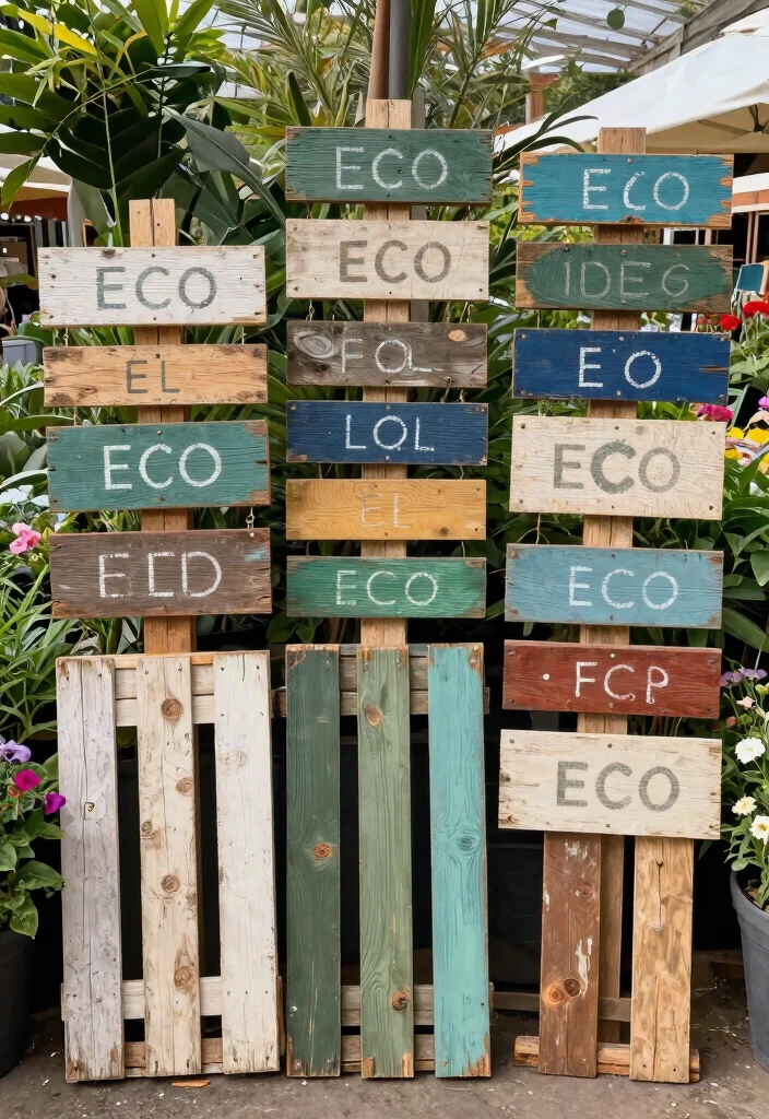 12 Outdoor Signboard Design Ideas That Get Noticed From the Street - 9. Eco-Friendly Recycled Materials 1