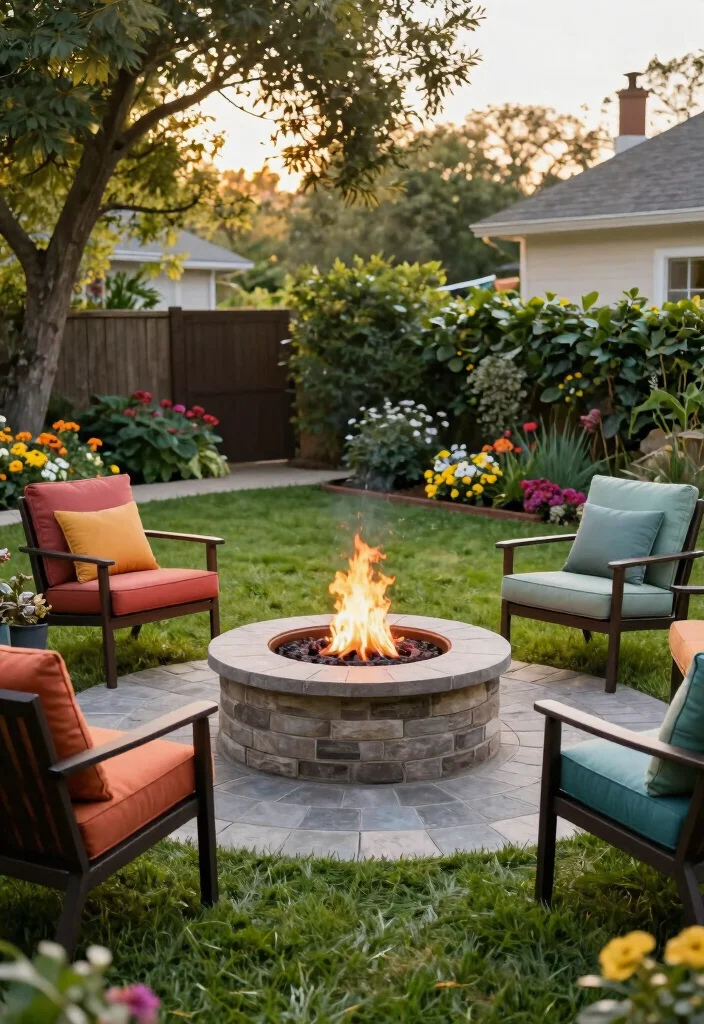 12 Paver Fire Pit Ideas That Don't Need Mortar or Special Skills - 1. Circular Paver Fire Pit with Seating 1