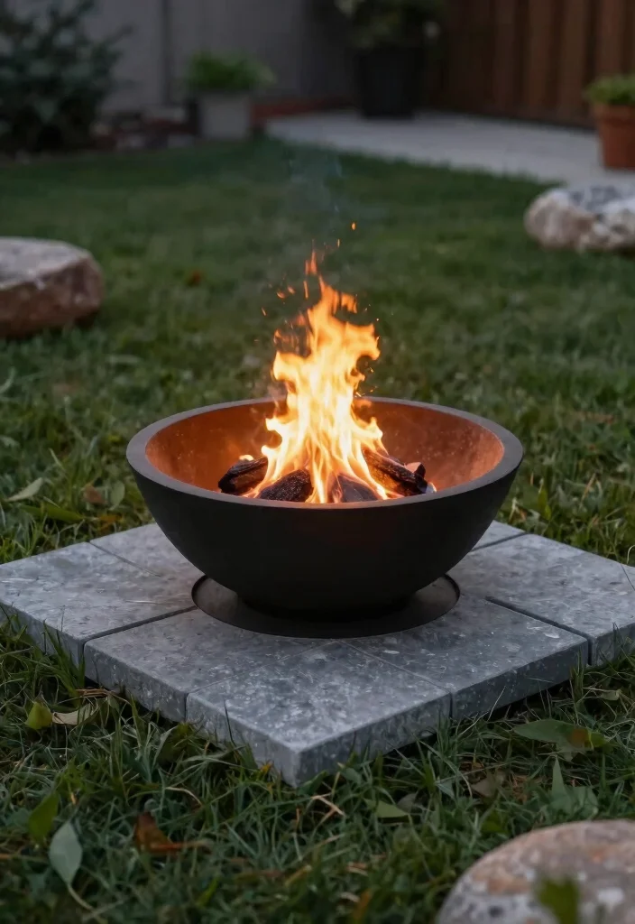 12 Paver Fire Pit Ideas That Don't Need Mortar or Special Skills - 10. Simple Paver Fire Bowl 1