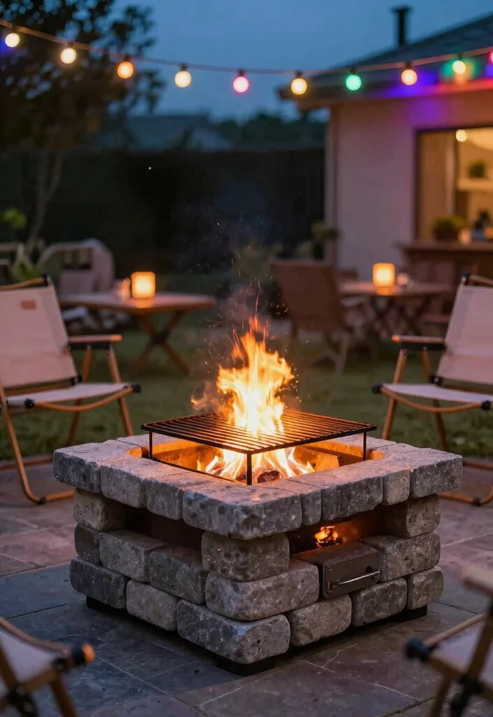 12 Paver Fire Pit Ideas That Don't Need Mortar or Special Skills - 11. DIY Fire Pit with Pavers and Grill 1