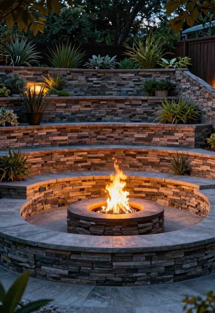 12 Paver Fire Pit Ideas That Don't Need Mortar or Special Skills - 6. Multi-Level Fire Pit 1