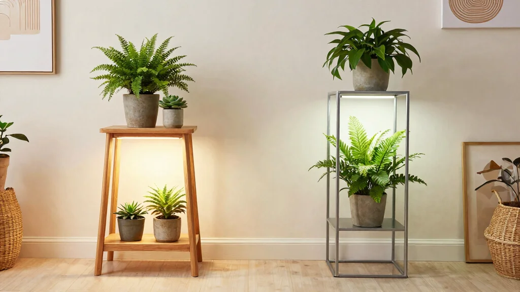 12 Plant Stand With Grow Light Ideas for Windowless Rooms