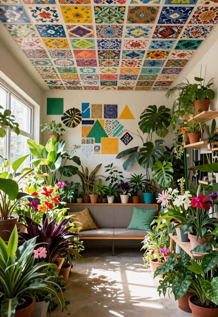 14 Acoustic Ceiling Panels That Kill Echo Without Looking Ugly - 6. Colorful Acoustic Tiles 1