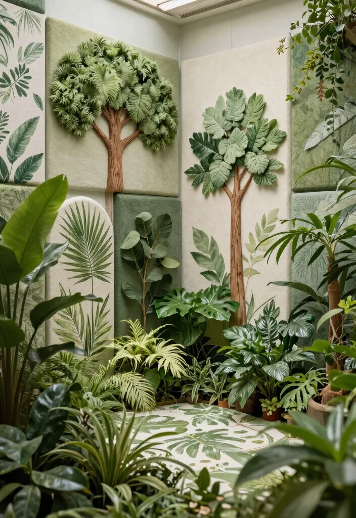 14 Acoustic Ceiling Panels That Kill Echo Without Looking Ugly - 9. Treetop Motifs 1