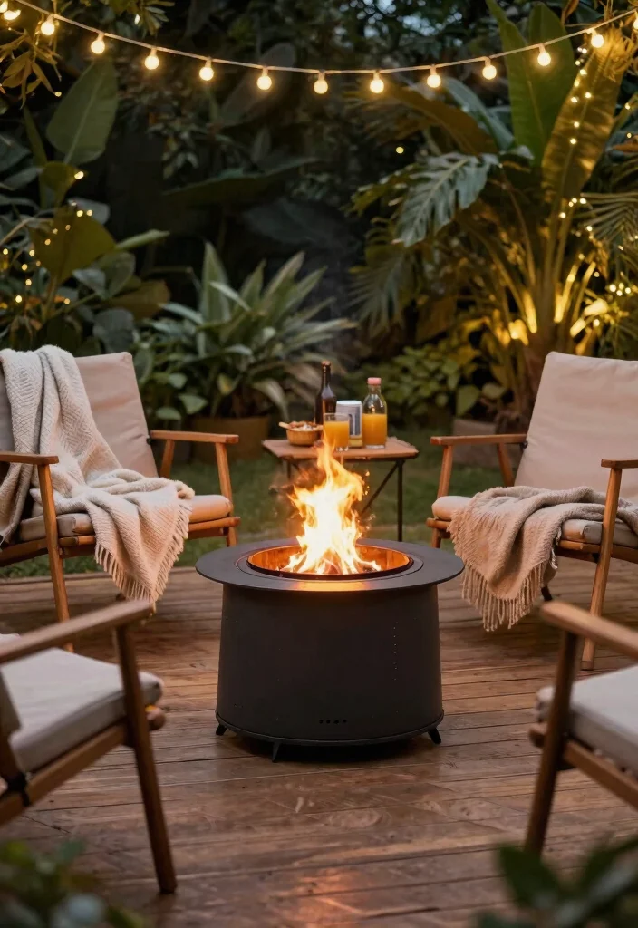 14 Back Porch Fireplace Ideas That Add Heat Without a Full Build - 2. Portable Fire Pits 1