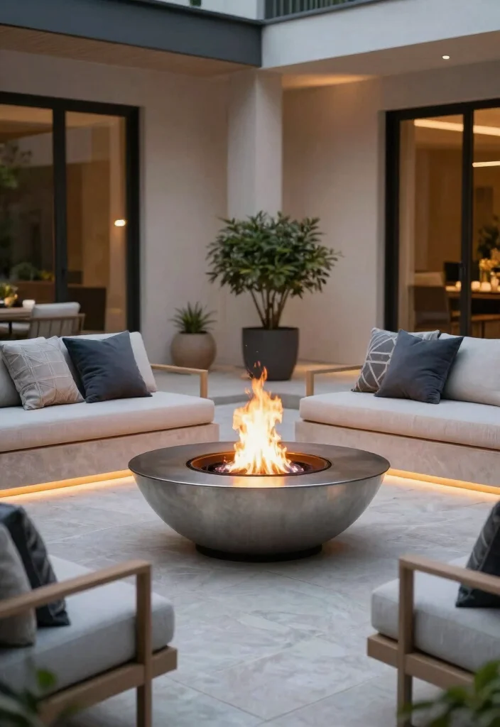14 Back Porch Fireplace Ideas That Add Heat Without a Full Build - 3. Fire Bowls for Minimalist Appeal 1