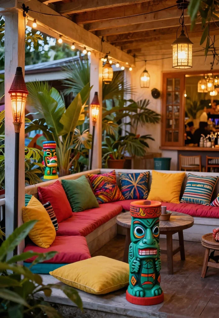 14 Back Porch Fireplace Ideas That Add Heat Without a Full Build - 7. Tiki Torches for a Tropical Vibe 1