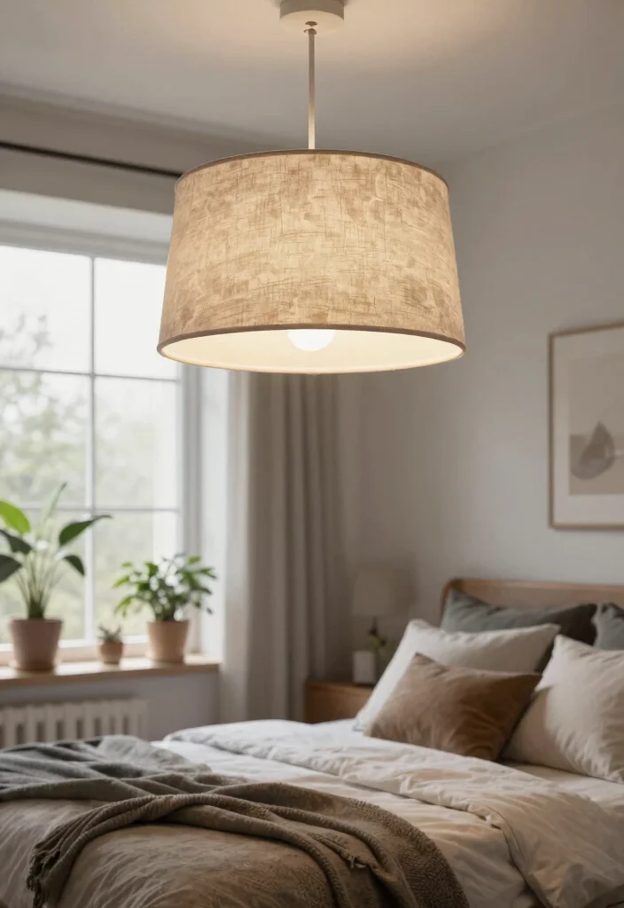 14 Bedroom Ceiling Lighting Ideas That Don't Require New Wiring - 6. Cloth Shade Fixtures 1