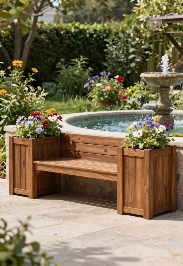 14 Bench With Planter Ideas That Drain Properly and Don't Rot - 6. Rot-Resistant Composite Wood Bench with Planter Box 1