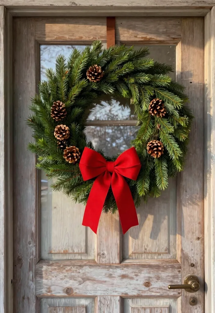 14 Farmhouse Christmas Decor Ideas That Feel Warm Without Clutter - 1. Earthy Greenery Wreaths 1