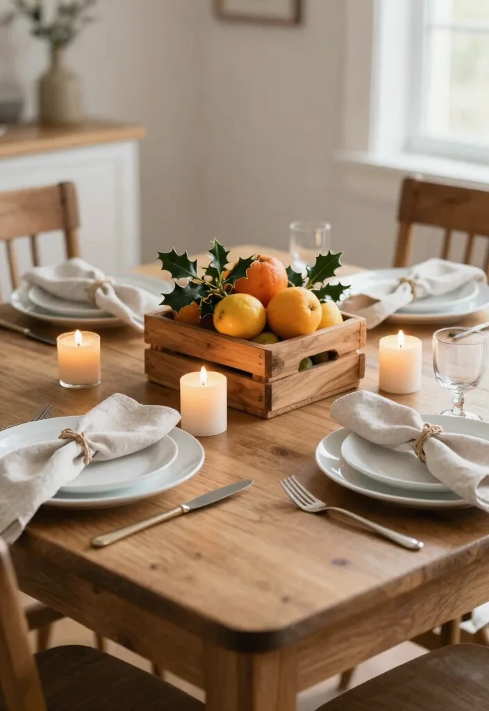 14 Farmhouse Christmas Decor Ideas That Feel Warm Without Clutter - 2. Minimalist Table Settings 1