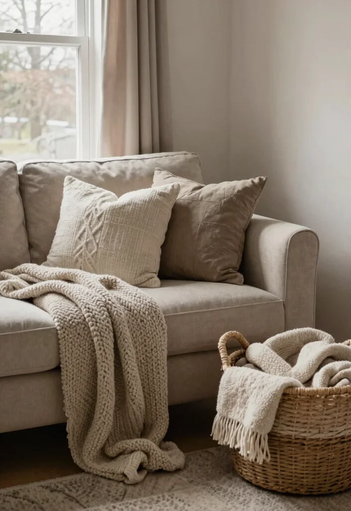 14 Farmhouse Christmas Decor Ideas That Feel Warm Without Clutter - 3. Cozy Textiles 1