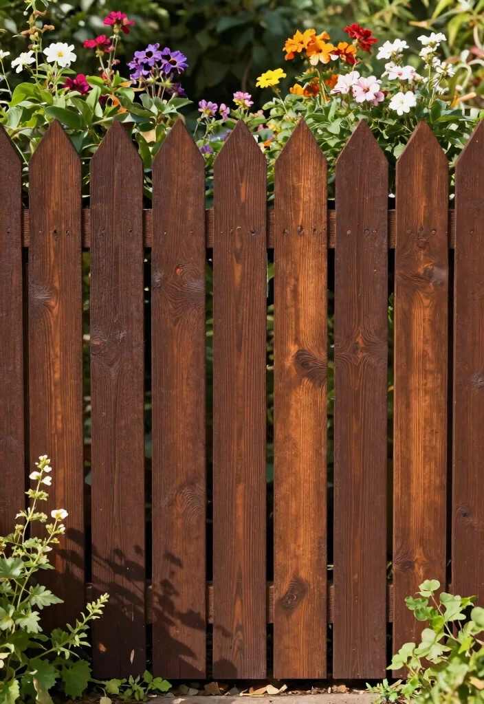 14 Fence Paint Colours That Hide Dirt and Weather Stains - 10. Burnt Umber: A Rustic Statement 1