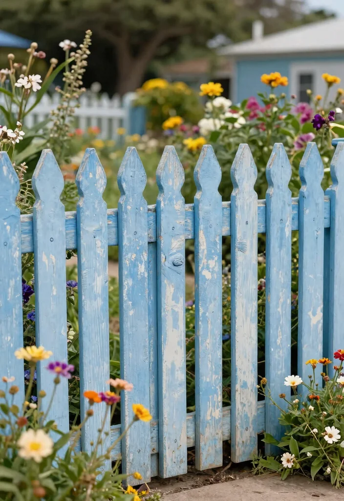 14 Fence Paint Colours That Hide Dirt and Weather Stains - 12. Weathered Blue: Coastal Vibes 1