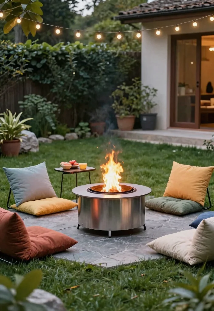 14 Firepits Backyard Landscaping Ideas That Don't Kill the Grass - 5. Portable Firepit for Flexibility 1