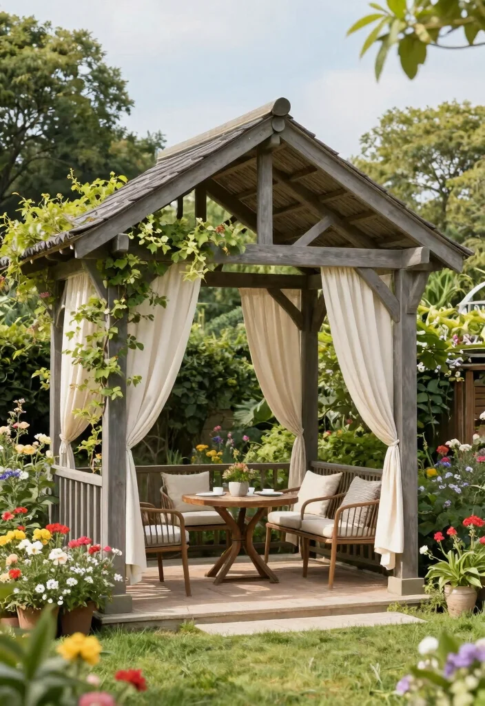 14 Free Standing Pergola Ideas That Stay Put in High Winds - 11. Traditional Gable Pergola for Classic Charm 1