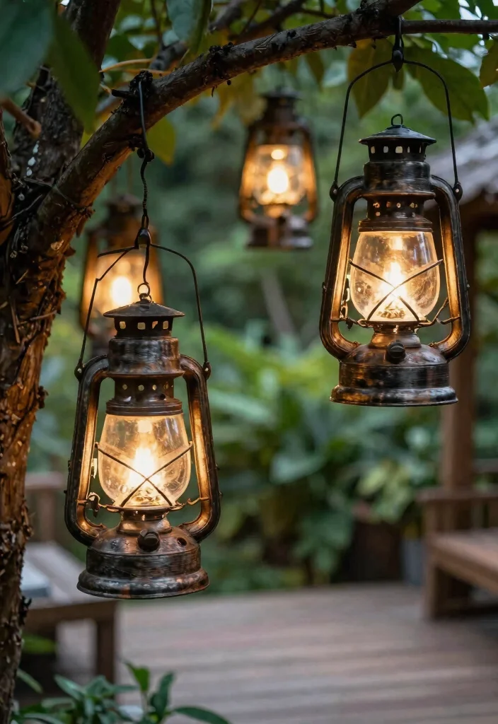 14 Hanging Lights in Backyard That Don't Need New Wiring - 1. Solar Lanterns for Rustic Charm 1