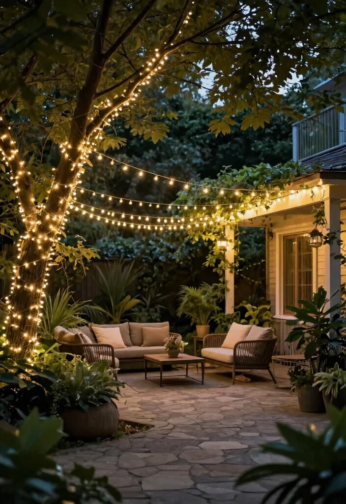 14 Hanging Lights in Backyard That Don't Need New Wiring - 2. Fairy Lights for a Whimsical Touch 1