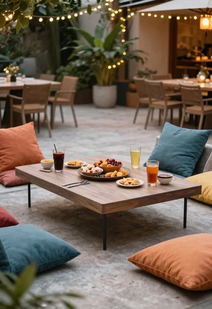 14 Outdoor Dining Table Ideas That Seat 6 Without Taking Over - 7. Multi-Functional Outdoor Coffee Table 1