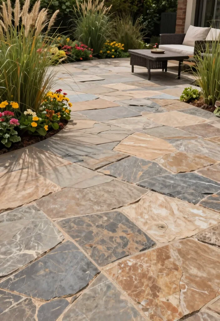 14 Outdoor Patio Tile Ideas That Drain Fast and Don't Crack in Freeze-Thaw - 10. Slate Tiles for Natural Beauty 1