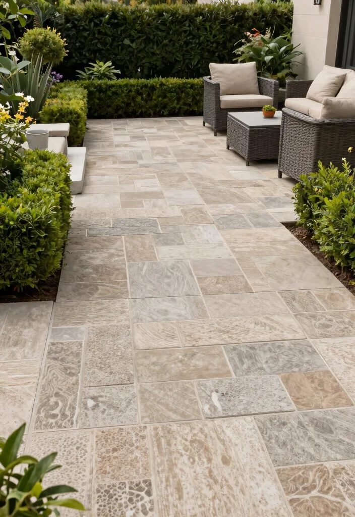14 Outdoor Patio Tile Ideas That Drain Fast and Don't Crack in Freeze-Thaw - 11. Stamped Concrete for Versatile Style 1