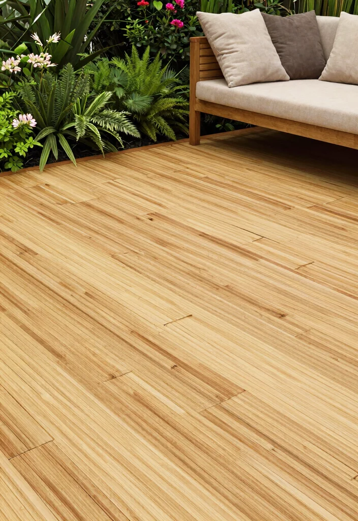 14 Outdoor Patio Tile Ideas That Drain Fast and Don't Crack in Freeze-Thaw - 12. Eco-Friendly Bamboo Tiles for a Unique Look 1