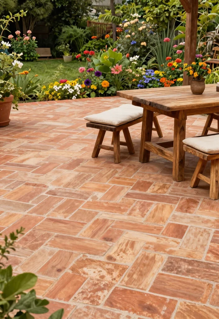 14 Outdoor Patio Tile Ideas That Drain Fast and Don't Crack in Freeze-Thaw - 4. Terracotta Tiles for Warmth 1
