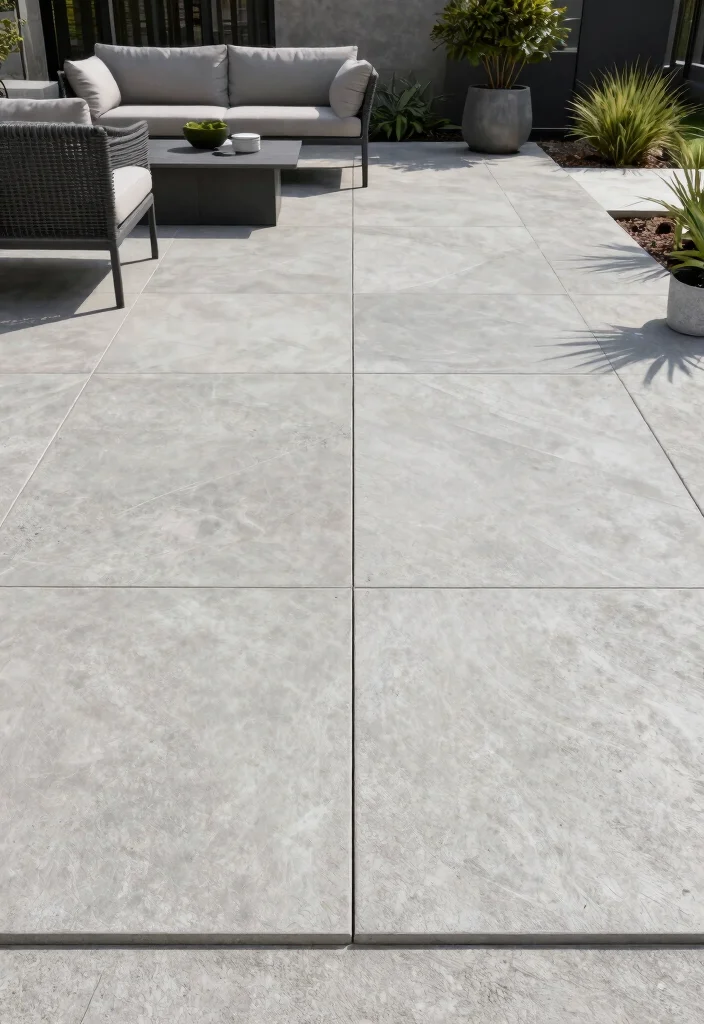 14 Outdoor Patio Tile Ideas That Drain Fast and Don't Crack in Freeze-Thaw - 5. Concrete Tiles for a Modern Appeal 1