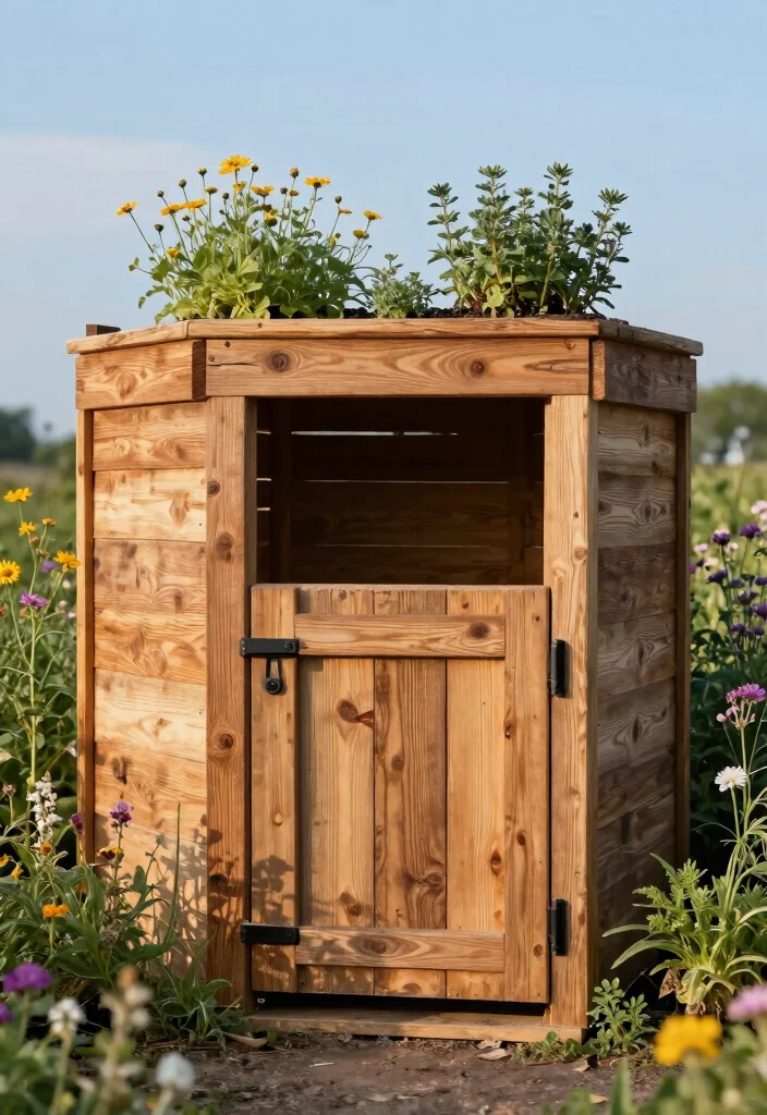 14 Outdoor Trash Can Storage Ideas That Hide Bins From View - 1. Rustic Wooden Bin Enclosure 1
