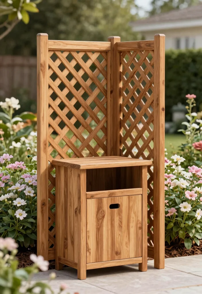 14 Outdoor Trash Can Storage Ideas That Hide Bins From View - 11. Privacy Screen with Built-in Storage 1