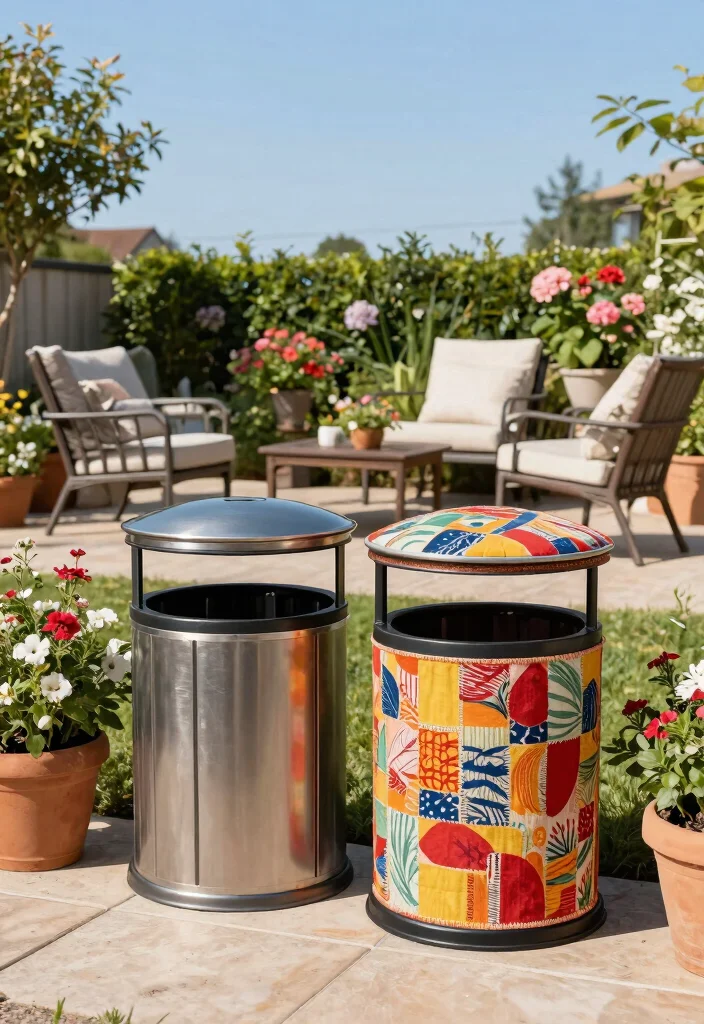 14 Outdoor Trash Can Storage Ideas That Hide Bins From View - 3. Decorative Trash Can Covers 1
