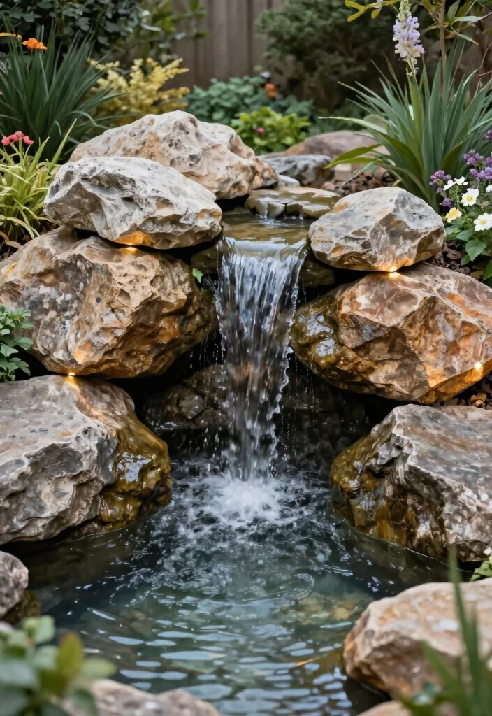 14 Outdoor Wall Fountain Ideas That Run Without a Buried Water Line - 10. Pondless Waterfall Fountain 1