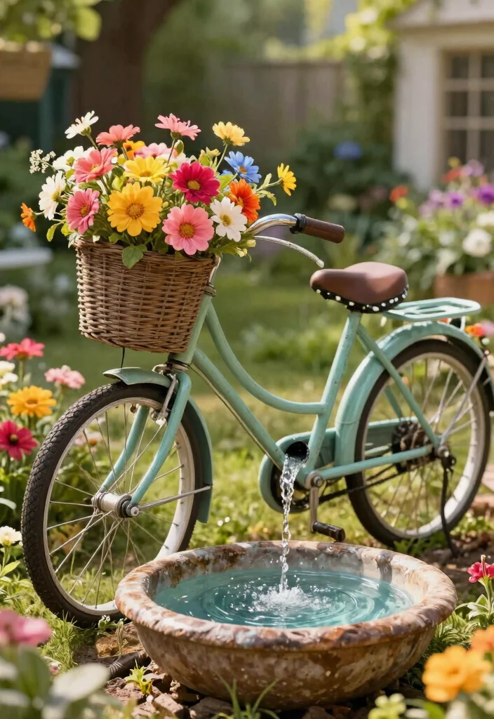 14 Outdoor Wall Fountain Ideas That Run Without a Buried Water Line - 13. Repurposed Vintage Items Fountain 1