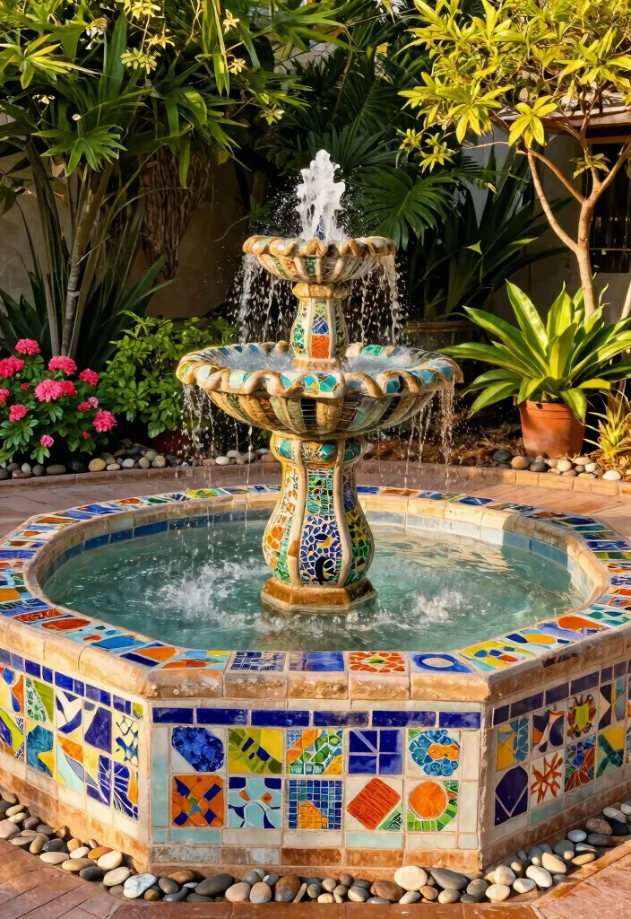 14 Outdoor Wall Fountain Ideas That Run Without a Buried Water Line - 3. Vintage Tile Fountain 1