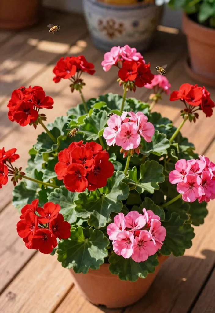14 Potted Plants Patio Ideas That Thrive in Full Sun - 1. Vibrant Geraniums 1