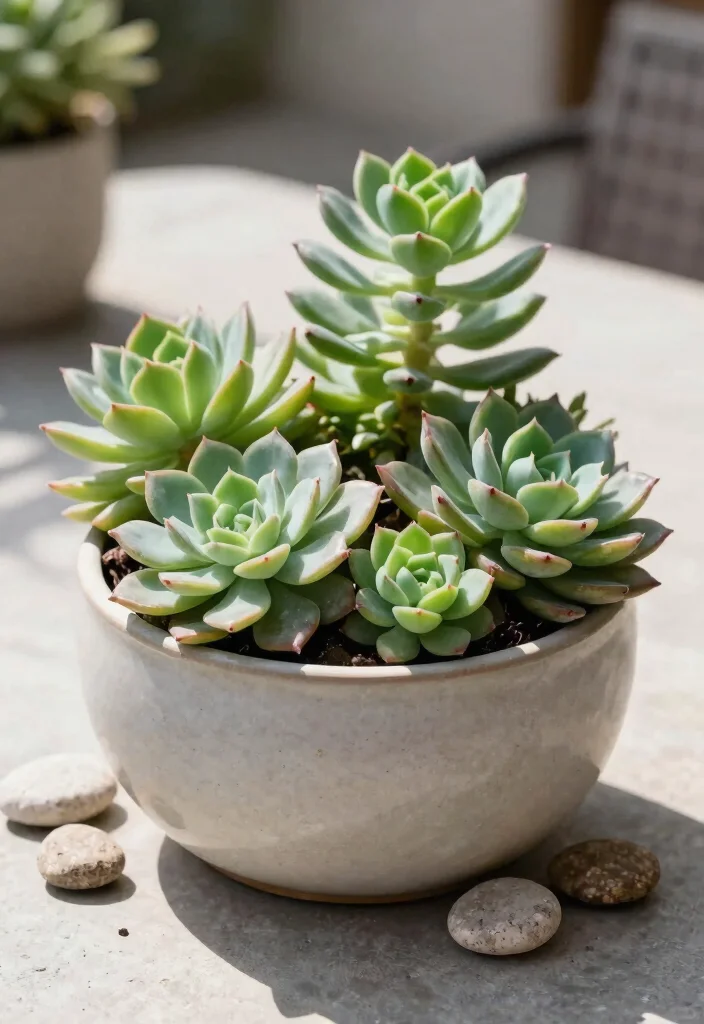 14 Potted Plants Patio Ideas That Thrive in Full Sun - 2. Stylish Succulents 1