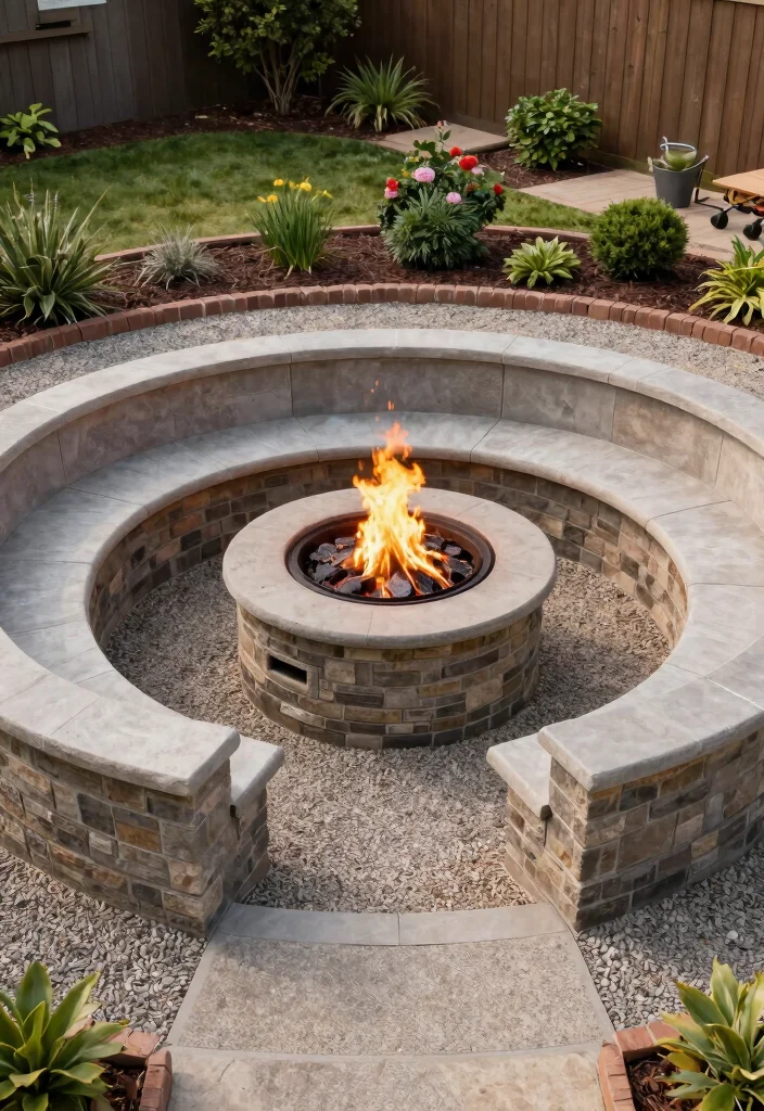 14 Sunken Fire Pit with Seating Ideas That Drain Water Fast - 11. Family-Friendly Fire Pit with Safety Features 1
