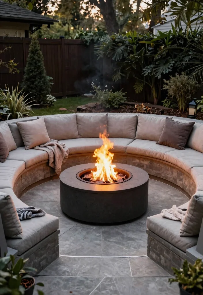 14 Sunken Fire Pit with Seating Ideas That Drain Water Fast - 5. Elevated Fire Pit with Tiered Seating 1