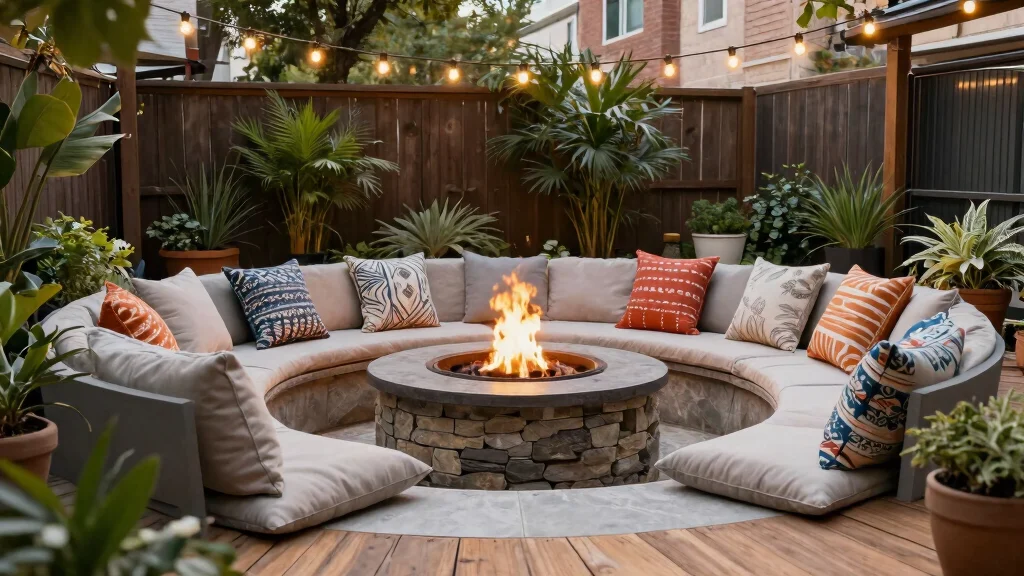 14 Sunken Fire Pit with Seating Ideas That Drain Water Fast