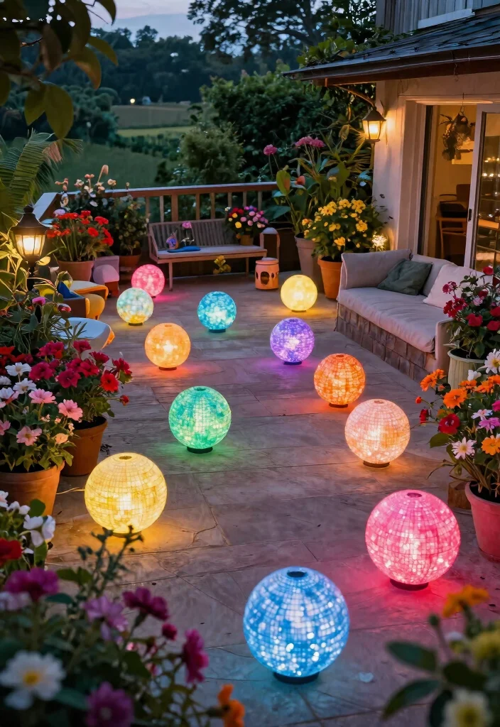 14 Terrace Lights Concepts That Install Without Running New Electrical - 10. Solar-Powered Decorative Balls 1
