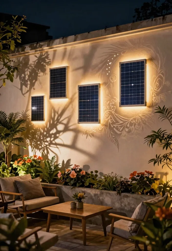 14 Terrace Lights Concepts That Install Without Running New Electrical - 11. Solar-Powered Wall Art with Lighting 1