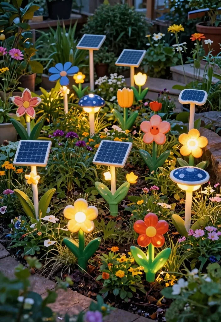 14 Terrace Lights Concepts That Install Without Running New Electrical - 5. Decorative Solar Garden Stakes 1