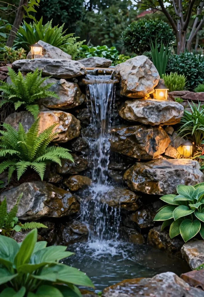 14 Wall Waterfall Outdoor Ideas That Run Without a Pond or Pool - 1. Rustic Stone Wall Waterfall 1