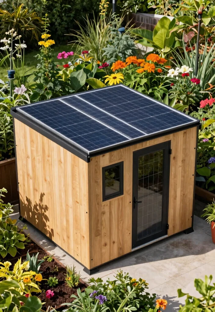 15 Backyard Shed Ideas That Hide Clutter and Actually Look Good - 15. Shed with Solar Panels 1