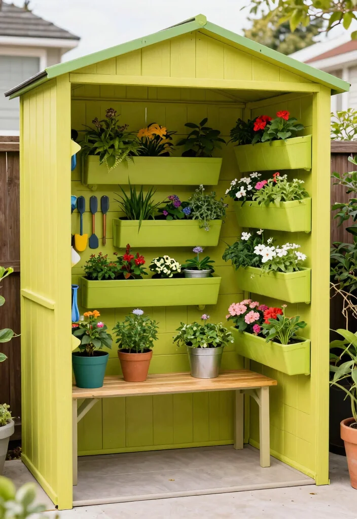 15 Backyard Shed Ideas That Hide Clutter and Actually Look Good - 3. Vertical Garden Shed 1