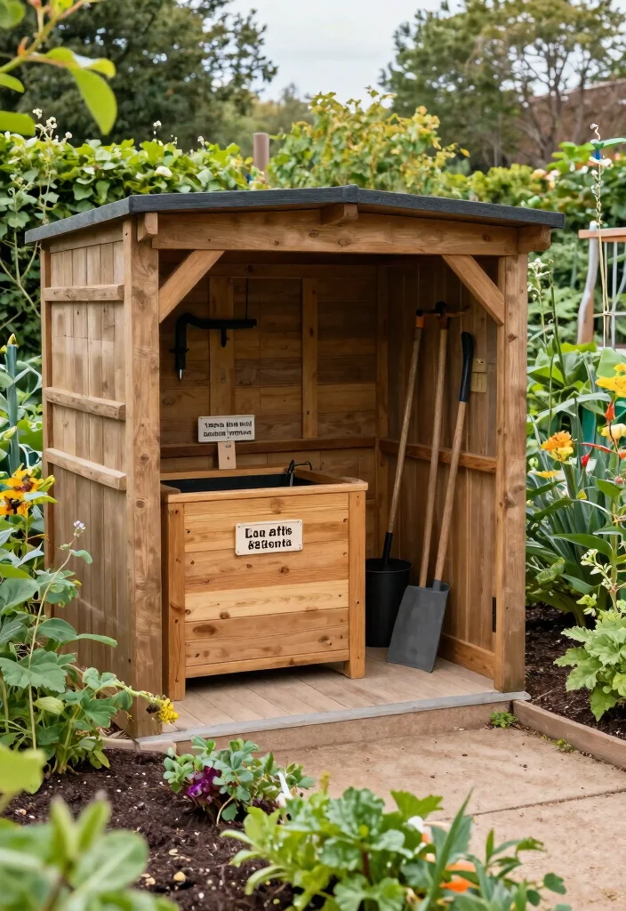 15 Backyard Shed Ideas That Hide Clutter and Actually Look Good - 7. Shed with Integrated Composting 1