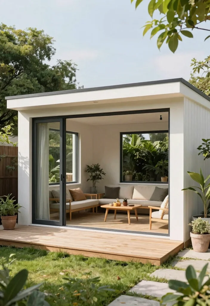 15 Backyard Shed Ideas That Hide Clutter and Actually Look Good - 8. Modern Shed with Multi-Use Space 1
